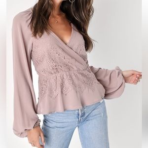 Loving Arms Taupe Knit Blouse